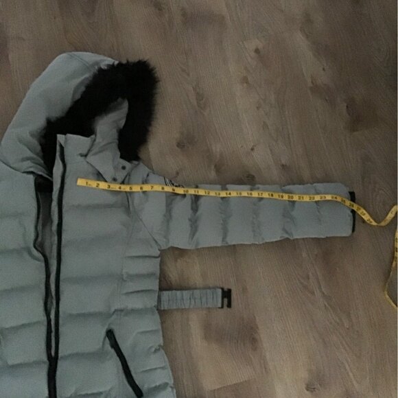 BRAVE SOUL- WOMENS SAGE SNOW PUFFER JACKET BELTED WITH 2 ZIPUP POCKETS SIZE 12 - Picture 16 of 16